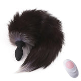 WHITE FOX/CAT VIBRATING SILICONE TAIL