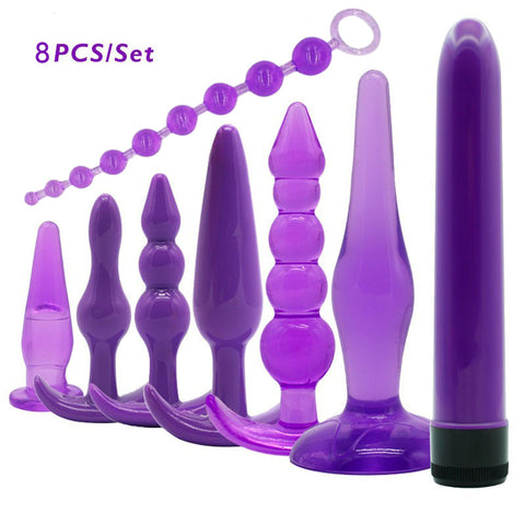 Ensemble de 6 bouchons en silicone avec vibrateur 2 couleurs