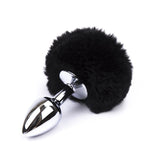 3" TAIL MULTI COLOR BUNNY STAINLESS STEEL PLUG Black pluglust