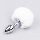 3" TAIL MULTI COLOR BUNNY STAINLESS STEEL PLUG White pluglust