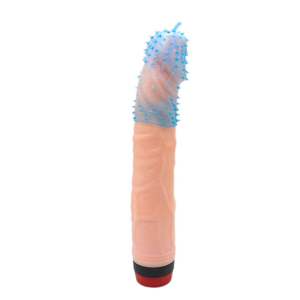 21 cm Realistic Vibrating Dildo with Prickly Penis Sleeve 21 cm Realistic Vibrating Dildo with Prickly Penis Sleeve