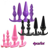 4 PCS/SET VARIOUS SHAPES SILICONE PLUGS SET - 3 COLORS TO CHOOSE FROM  pluglust
