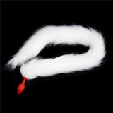 33" WHITE CAT TAIL SILICONE PLUG  pluglust