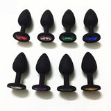 3 SIZES 8 COLORS JEWELED SILICONE PRINCESS PLUG  pluglust