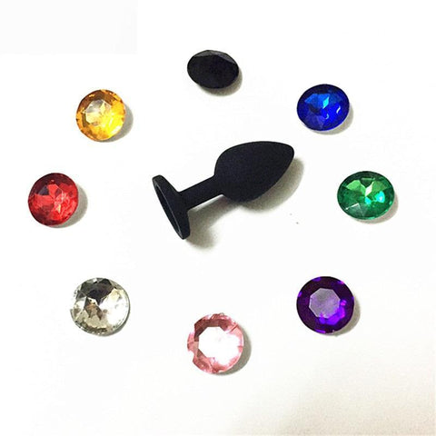 3 SIZES 8 COLORS JEWELED SILICONE PRINCESS PLUG  pluglust