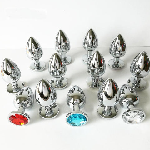 3 SIZES 13 COLORS JEWELED METAL PLUG  pluglust