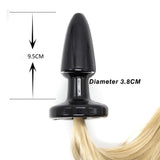 16" PONY TAIL BLACK SILICONE PLUG  pluglust
