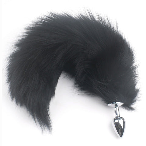 BLACK CAT TAIL STAINLESS STEEL PLUG