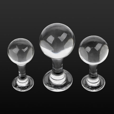 3 SIZES TRANSPARENT GLASS PLUG
