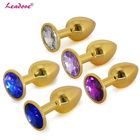 MULTI COLOR JEWEL GOLDEN STAINLESS STEEL PLUG