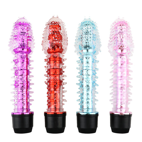 Vibromasseur gode en silicone à pointes 5 couleurs