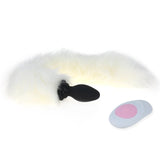 COLA DE SILICONA VIBRADORA ZORRO/GATO BLANCO