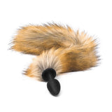 BOUCHON EN SILICONE QUEUE DE RENARD BRUN 18"