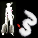 33" WHITE CAT TAIL SILICONE PLUG  pluglust