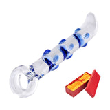Blue Double Head Glass Dildo