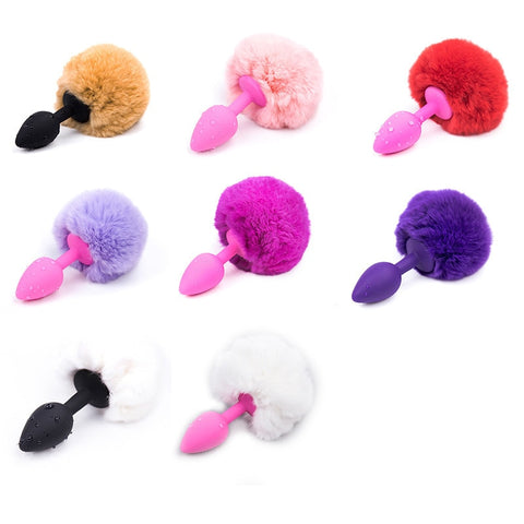Styles de bouchons en silicone queue de lapin 3"
