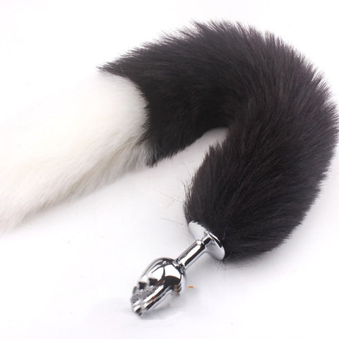 Cola de tapón de silicona/acero inoxidable con cola negra de 15"