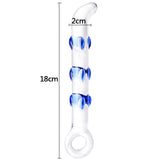 Blue Double Head Glass Dildo