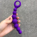 Anal Beads - Silicone With Finger Handle