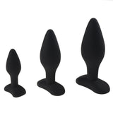 3 LARGE SIZE OPTION BLACK SILICONE PLUG  pluglust