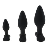 3 LARGE SIZE OPTION BLACK SILICONE PLUG  pluglust