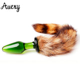 11" RACCOON TAIL 3 COLORS GLASS PLUG