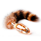 11" RACCOON TAIL 3 COLORS GLASS PLUG