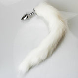 16" WHITE FOX TAIL METAL PLUG  pluglust