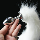 16" WHITE FOX TAIL METAL PLUG  pluglust