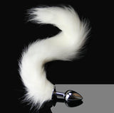 16" WHITE FOX TAIL METAL PLUG  pluglust