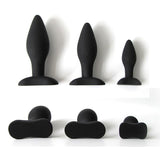 3 SIZE OPTION BLACK SILICONE PLUG  pluglust