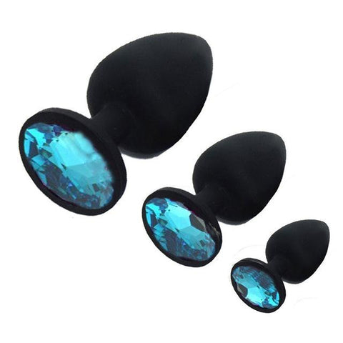 MULTI COLOR UNISEX JEWELED SILICONE PLUG Black Silicone pluglust