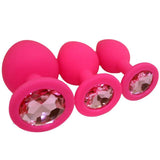 MULTI COLOR UNISEX JEWELED SILICONE PLUG Pink Silicone pluglust