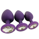 MULTI COLOR UNISEX JEWELED SILICONE PLUG Purple Silicone pluglust