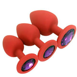 MULTI COLOR UNISEX JEWELED SILICONE PLUG Red Silicone pluglust