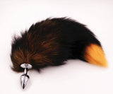 15" - 16" BLACK WITH ORANGE CAT TAIL METAL PLUG  pluglust
