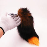 15" - 16" BLACK WITH ORANGE CAT TAIL METAL PLUG  pluglust