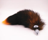 15" - 16" BLACK WITH ORANGE CAT TAIL METAL PLUG  pluglust
