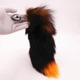 15" - 16" BLACK WITH ORANGE CAT TAIL METAL PLUG  pluglust