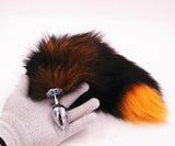 15" - 16" BLACK WITH ORANGE CAT TAIL METAL PLUG  pluglust