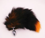 15" - 16" BLACK WITH ORANGE CAT TAIL METAL PLUG  pluglust