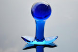 3" BALL HEAD CRYSTAL BLUE BUTT PLUG  pluglust