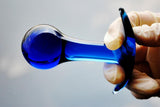 3" BALL HEAD CRYSTAL BLUE BUTT PLUG  pluglust