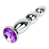 3 COLORS JEWELED 5" STAINLESS STEEL PRINCESS PLUG Purple pluglust