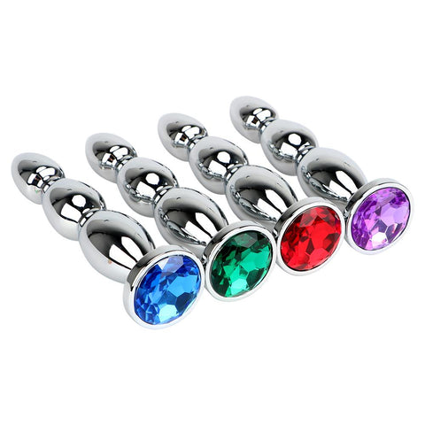 3 COLORS JEWELED 5" STAINLESS STEEL PRINCESS PLUG  pluglust