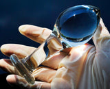 2 SIZES BEAD HEAD TRANSPARENT GLASS BUTT PLUG  pluglust