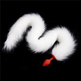 33" WHITE CAT TAIL SILICONE PLUG  pluglust
