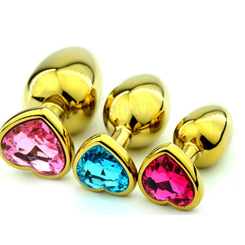 12 COLORS 3&quot; HEART-SHAPED JEWELRY PRINCESS PLUG  pluglust