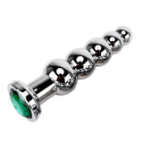 MULTI COLOR JEWEL-PLATED WITH 5 BALLS STAINLESS STEEL PLUG Green pluglust