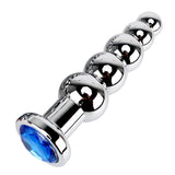 MULTI COLOR JEWEL-PLATED WITH 5 BALLS STAINLESS STEEL PLUG Blue pluglust